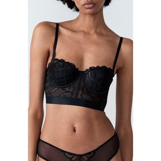 Etam Suspense Underwire Bustier in Black at Nordstrom Rack, Size 34C