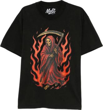 Melt T-shirt met print - Zwart