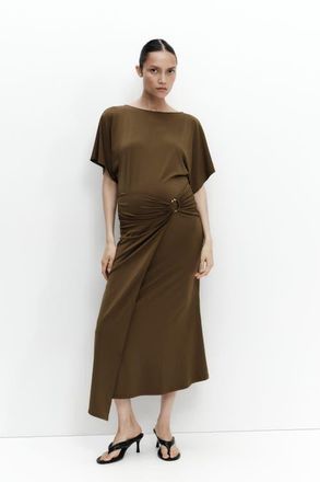 H&M Mama Wrap-detail Dress in Khaki Green at Nordstrom, Size Xx-Large