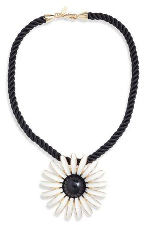Kenneth Jay Lane Daisy Beaded Necklace in Gold at Nordstrom