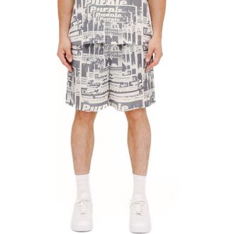 Purple Pull-On Graphic Sweat Shorts in Ivory/Grey Multi at Nordstrom Rack, Size Medium