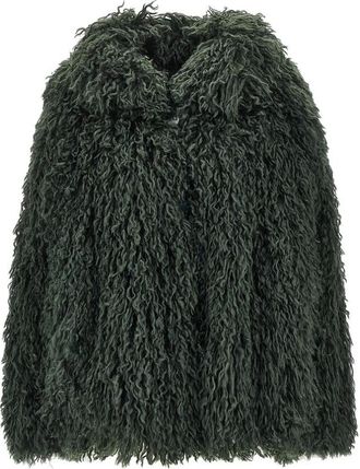 Emporio Armani Giacca Blouson in Finta Pelliccia Shaggy - - Jackets - Donna - Verde - S