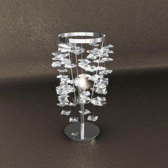 Top-Light Lampada Da Scrivania Contemporanea Flare Metallo Cromo Cristallo 1 Luce G9