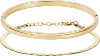 Adornia Set of 2 Chain & Cuff Bracelets in Gold at Nordstrom Rack