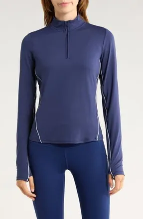 Yogalicious Interlock Serve It Up Tennis Pullover in Naval Academy/White at Nordstrom Rack, Size Small