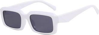 Generic UV400 Men And Women Outdoor Driving Sunglasses Square Small Frame Beach Vacation(White)