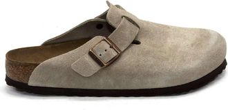 Birkenstock Mens Boston Soft Footbed Clogs In Taupe