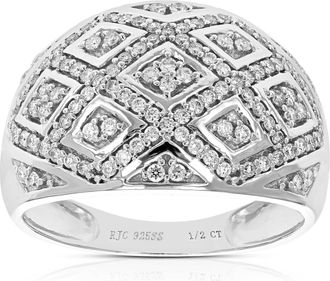 Vir Jewels 1/2 cttw Lab Grown Diamond Ring in Sterling Silver For Women