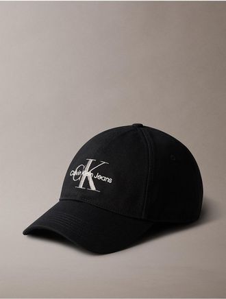 Calvin Klein Mens Embroidered Monologo Baseball Cap - Black