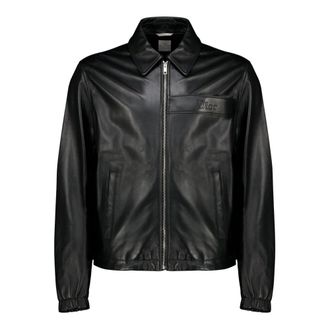 Dior Zipped Jacket - Heren - Leren en Su&egrave;de Jassen - Zwart - M - Katoen - Jassen