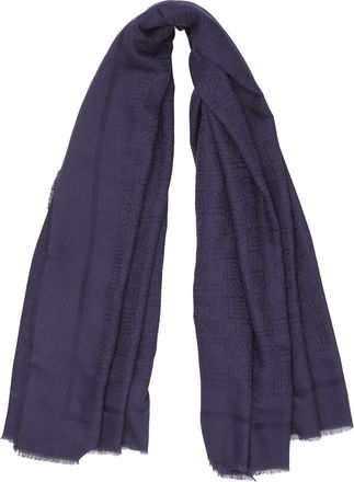 Elisabetta Franchi Womens Scarf In Viscose Lettering - Purple - One Size