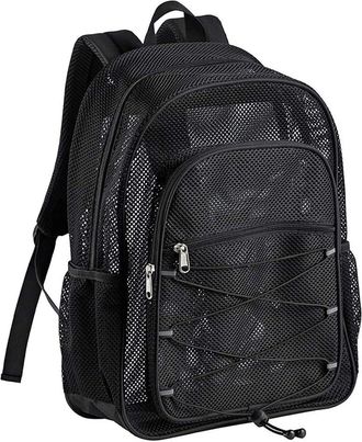 Generic 40 Liter Backpack Heavy Duty Mesh Backpack See Through College Mesh Backpack Semi Transparent Mesh Bookbag With Bungee And Comfort Padded Straps For C