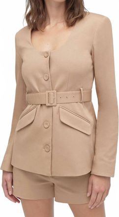 Favorite Daughter Christy Belted Stretch Twill Jacket In Oatmeal