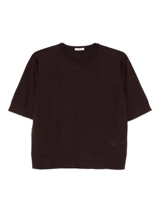 Malo silk-blend T-shirt - women - Cashmere/Silk - M - Brown