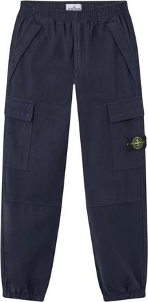 Stone Island Wool Nylon Flannel-TC Cargo Broek - Heren - Sweatpants - Blauw - W31 - Nylon - Broeken
