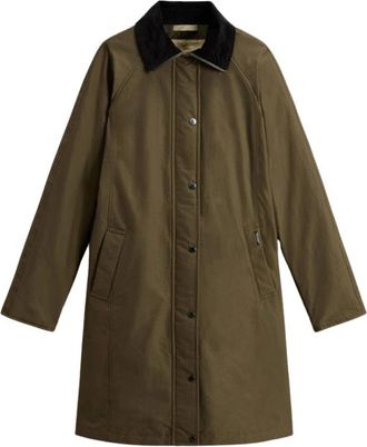 Woolrich Jassen, Dames, Groen, L, Katoen, Stofjas