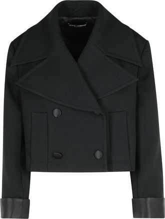 Dolce & Gabbana Black Virgin Woll Mischjacke