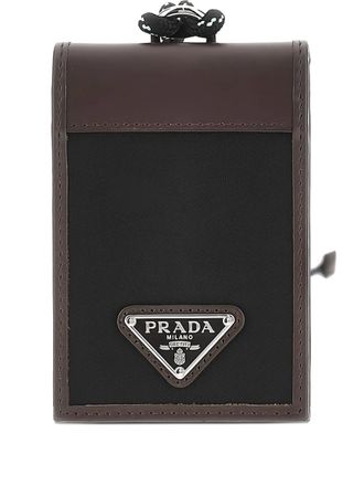 Prada logo-plaque cardholder - Black