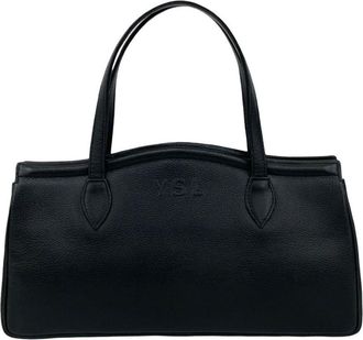 Saint Laurent Black Leather Handbag Tote Bag (Pre-Owned)