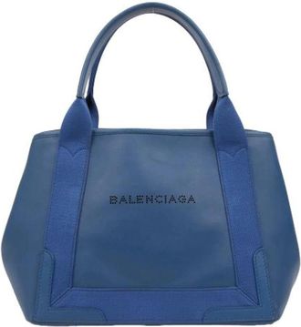 Balenciaga Pre-owned Handbags, female, Blue, Size: ONE SIZE Pre-owned Cabas Small Tote Bag