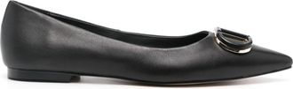 Twin-Set Oval T ballet flats - women - Leather - 35 - Black
