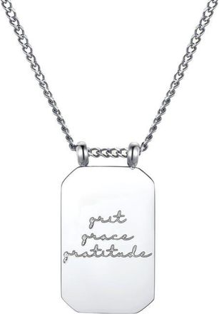 Mantra Grit Grace Gratitude - Necklace in Silver at Nordstrom