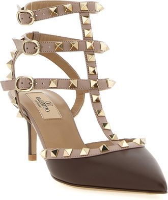 Valentino Garavani Womens Rockstud Pump Multicolor Lamb Leather