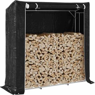 vidaXL Le&ntilde;ero Con Protector De Lluvia 200x60x200 Cm Acero Galvanizado Vidaxl