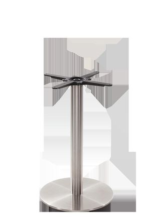 Netfurniture Round Stainless Steel Table Base - Medium - Height - 730 Mm in Silver