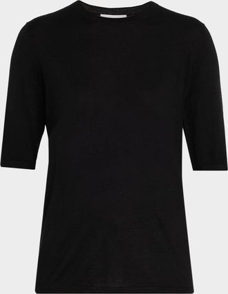 Gabriela Hearst Brunner Short-Sleeve Cashmere-Silk T-Shirt