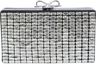 Self Portrait Clutch Bag Metallic Bow Detail