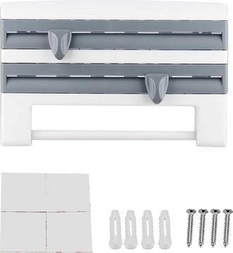 OEM 1 Dispensador De Pared Para Film Transparente, Papel De Aluminio, Especias Y Toallas De Papel, 28 Cm, Cocina