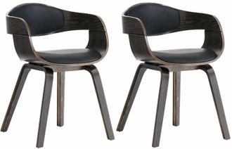 Clp Clp - Set De 2 Sillas De Sal&oacute;n Kingston En Polipiel Negro/gris