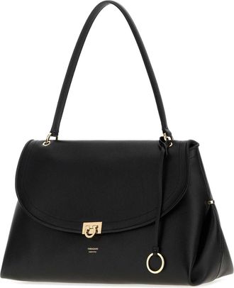 Ferragamo Womens Black Leather Shopping Bag Nerotestadimorotestadimoro Borse A Mano