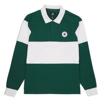 Converse Langarm-Poloshirt CONVERSE MENS CONVERSE MARQUIS RETRO RUGBY POLO, Herren, Gr. XXL, gr&uuml;n (gr&uuml;n envy), Jersey, Obermaterial: 90% Baumwolle, 10% Polyest