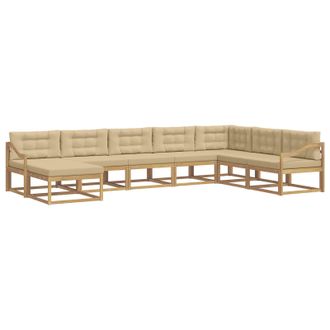 vidaXL Conjunto De Sof&aacute;s De Exterior 8 Pcs Y Beige Vidaxl