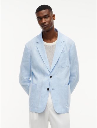 Tommy Hilfiger Mens Linen Casual Blazer - Cloudy Blue - 42
