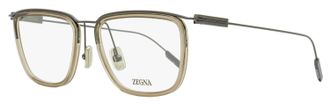 Ermenegildo Zegna Mens Floating Rectangular Eyeglasses EZ5288 057 Gunmetal/Beige 55mm