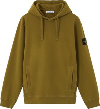 Stone Island Relaxed Olive Green Hoodie Sweater with Compass Logo