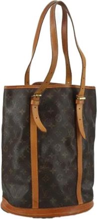 Louis Vuitton Tweedehands Canvas Louis Vuitton tassen - Dames - Vintage Schoudertas - Bruin - ONE Size - Leer - Vintage