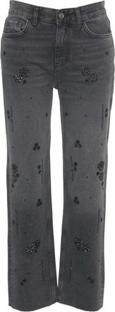 Liu Jo Straight-Leg Jeans With Rhinestones