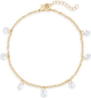 Nordstrom Rack Cubic Zirconia Charm Bracelet in Clear- Gold at Nordstrom Rack