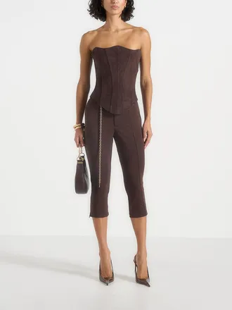 Mani&egrave;re De Voir Una Capri Leggings in Brown at Nordstrom, Size 10