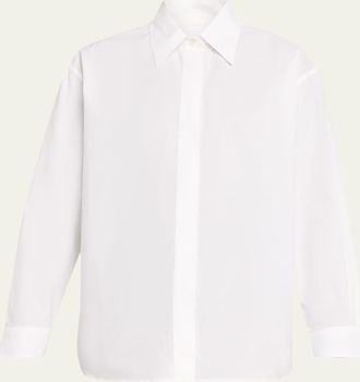 Officine G&eacute;n&eacute;rale Yari Cotton Poplin Button-Front Shirt