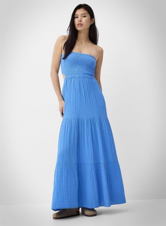 Rip Curl Womens Pure cotton gauze open-back maxi tube dress