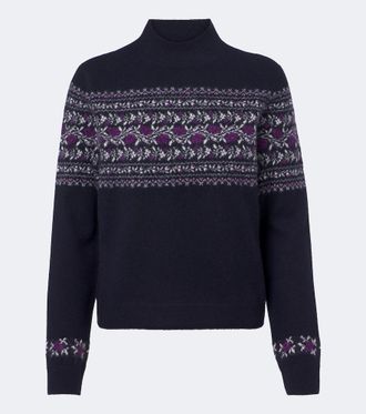 Vince Fair Isle floral cashmere sweater