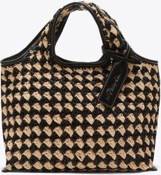 3.1 Phillip Lim Crochet Raffia Mini Market Tote in Black-Buckwheat at Nordstrom