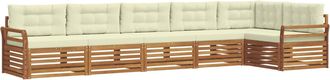 vidaXL Conjunto De Sof&aacute;s De Exterior 6 Uds. Natural Y Crema Vidaxl