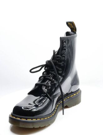 Dr. Martens Womens 1460 W Patent Leather Boots In Black