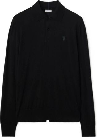 Burberry Logo Embroidered Long-Sleeved Polo Shirt, Size X-Large